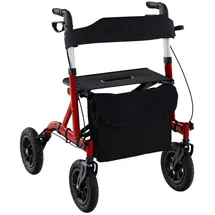 Costway Rollator bis 136 kg Rot/Schwarz