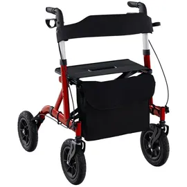 Costway Rollator bis 136 kg Rot/Schwarz
