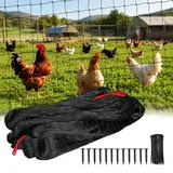 Vogelnetze Vogelschutznetz 7.5x15m, Schwarz Vogelschutznetz, Netz für Hühnergehege mit Maschenweite 5 x 5 cm, Reißfestes Taubennetz Balkon, Teichnetz, Hühnernetz, Volierennetz UV Beständig