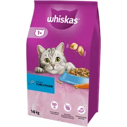 WHISKAS Adult 14 kg - Trockenfutter für ausgewachsene Katzen, mit leckerem Thunfisch