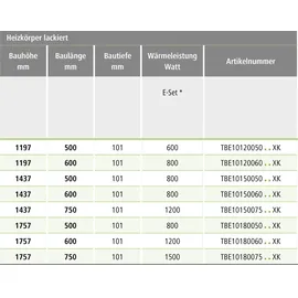 Kermi Designheizkörper 1197 x 500 mm 600 W weiß rechts