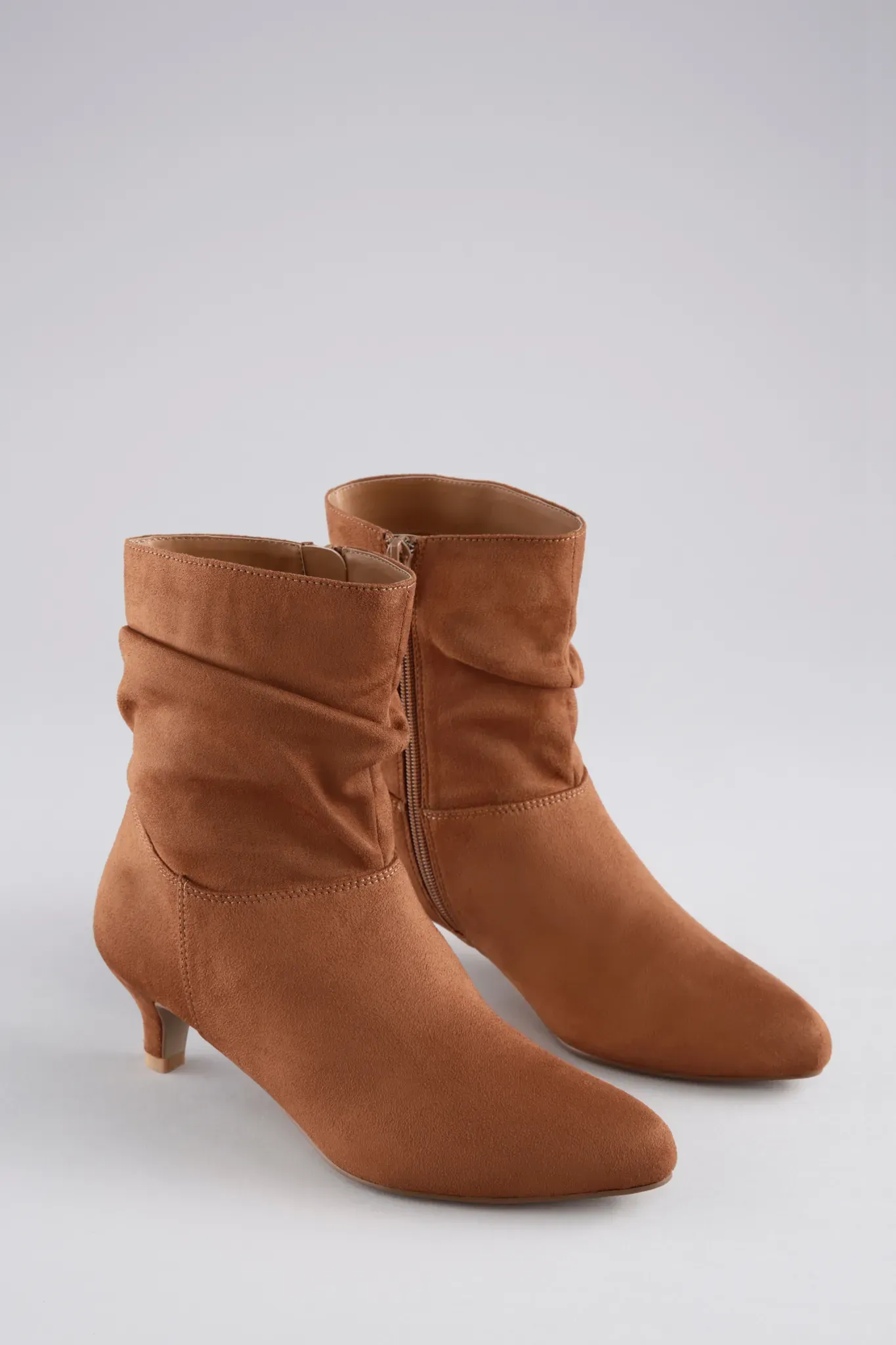 Stiefelette ANISTON SHOES, Damen, Gr. 37, braun (cognacfarben), Textil, Veloursleder, Schuhe Stiefelette, Ankleboots mit slouchy Schaft und Reißverschluss