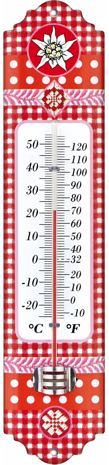 Preisvergleich Produktbild TFA Innen-Außen-Thermometer Analog  Metall Rot