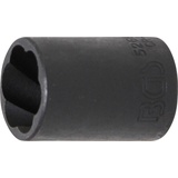 BGS 5266-17 | Spiral-Profil-Steckschlüssel-Einsatz / Schraubenausdreher | 12,5 mm (1/2") | SW 17 mm