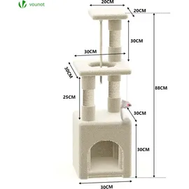 VOUNOT Kratzbaum Klein 88 cm beige
