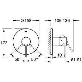 Grohe Essence Einhandmischer Unterputz für 1 Verbraucher Phantom Black 24168KF1