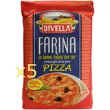 farina Divella Weizenmehl Pizzamehl TYP 00 IDEAL FÜR PIZZA 5 Stück 1000 gr