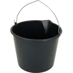 4x Eimer Baueimer Maurereimer 12 L Schwarz Tragehenkel Mörtel Baustelle Garten