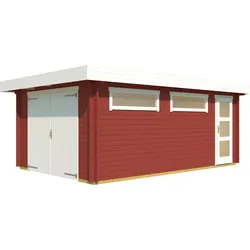 LASITA MAJA Garage »Canberra«, (Set, Mit zusätzliche Eingang), Garage + Holztor LASITA MAJA schwedenrot