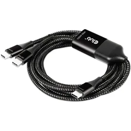Club 3D USB-Typ-C Y-Ladekabel auf 2x USB-Typ-C max. 100W 1,8m St./St.