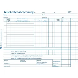 Avery Zweckform Reisekostenabrechnung, A5 mit 1 Blatt Blaupapier, Mikroperforation, 50 Blatt, wöchentliche Abrechnung