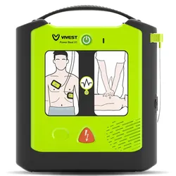 ViVest Defibrillator PowerBeat X1 - halbautomatischer Defibrillator – 8 Jahre Herstellergarantie