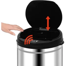vidaXL Automatischer Sensor-Mülleimer 50 l Silber