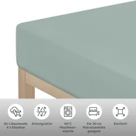 OTTO home Spannbettlaken Jersey-Elasthan 90 x 200 cm jade 2 St.