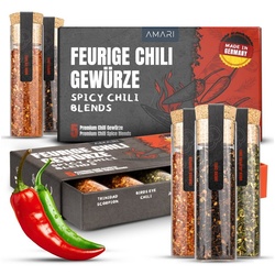 Amari Gewürzkarussell AMARI ® Chili Gewürze Set – 5 erlesene scharfe Gewürze als Geschenk