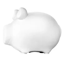 G. Wurm Spardose Schwein - blanko, weiß, Keramik, klein