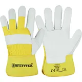 Safetytex Rindvollleder Arbeitshandschuhe - Robuste Lederhandschuhe für Bau- und Gartenarbeit - Doppelt genähte Nähte - EN388 (Gr. 9, 1 Paar)