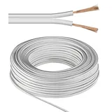 goobay 67748 - Lautsprecherkabel 2x1.5 mm2, 25 m weiss CCA