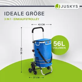 Juskys 3in1 Einkaufstrolley Dunkelblau