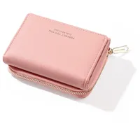 ANYWN Geldbörse Damen klein, Geldbeutel Damen klein, kleines Portemonnaie Damen, Geldtasche klein Damen mit Große Kapazität, Elegante und Süße Damen Geldbeutel mit Großes Münzfach 77-Rosa