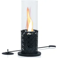 Zelsius Tischkamin für Indoor und Outdoor mit wirbelnder Flamme | Schwarz | Ø 20 x 50,5 cm | Ethanol - Schwarz