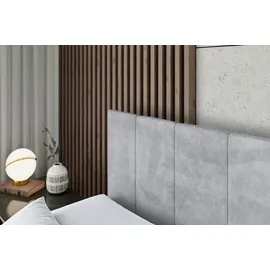 altdecor Boxspringbett mit Fußteil, H3 Matratze und Topper - 160x200 cm - MOETI-Z - Hellgrau Samt - Polsterbett mit Bettkasten und Lattenrost, Bet... - Hellgrau