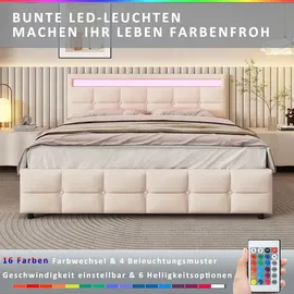 XDOVET Polsterbett 140 x 200 cm Beige