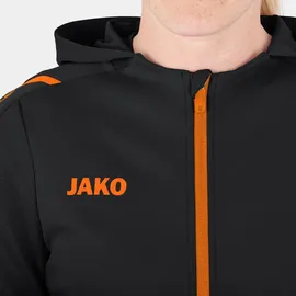 Jako Kinder Kapuzenjacke Challenge, Schwarz/Neonorange, 128