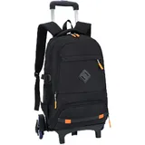 Trolley Bag Rucksack mit Rollen Jungen Mädchen Schulrucksack Trolley Kinder Schultasche mit Rollen Schulranzen Trolley wasserdichte Jungen Teens 6 Rollen