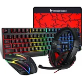 ERYUE T-WOLF TF800 Vierteilige Gaming-Kombination, 104-Tasten-Tastatur, 4-farbige Atemlichtmaus, 3.5-mm-Gaming-Headset, rutschfestes Mauspad