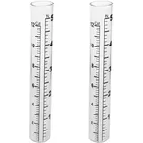 HEMOTON Reagenzglas Glas Regen Reagenzglas Kapazität Regenmesserglas- Röhre- Ersatz- Regen- Reagenz- Tube mit für Gartengarten im Freien 2 Stück Regenmesser Reagenzglas Für Regenmesser