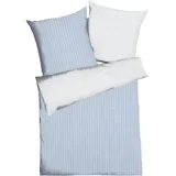 Traumschlaf Mako-Satin Gestreift Hellblau 200 x 220 cm + 2 x 80 x 80 cm