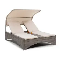 Blumfeldt - Eremitage Double Lounger Sonnenliege 2 Pers. Aluminium/Rattan