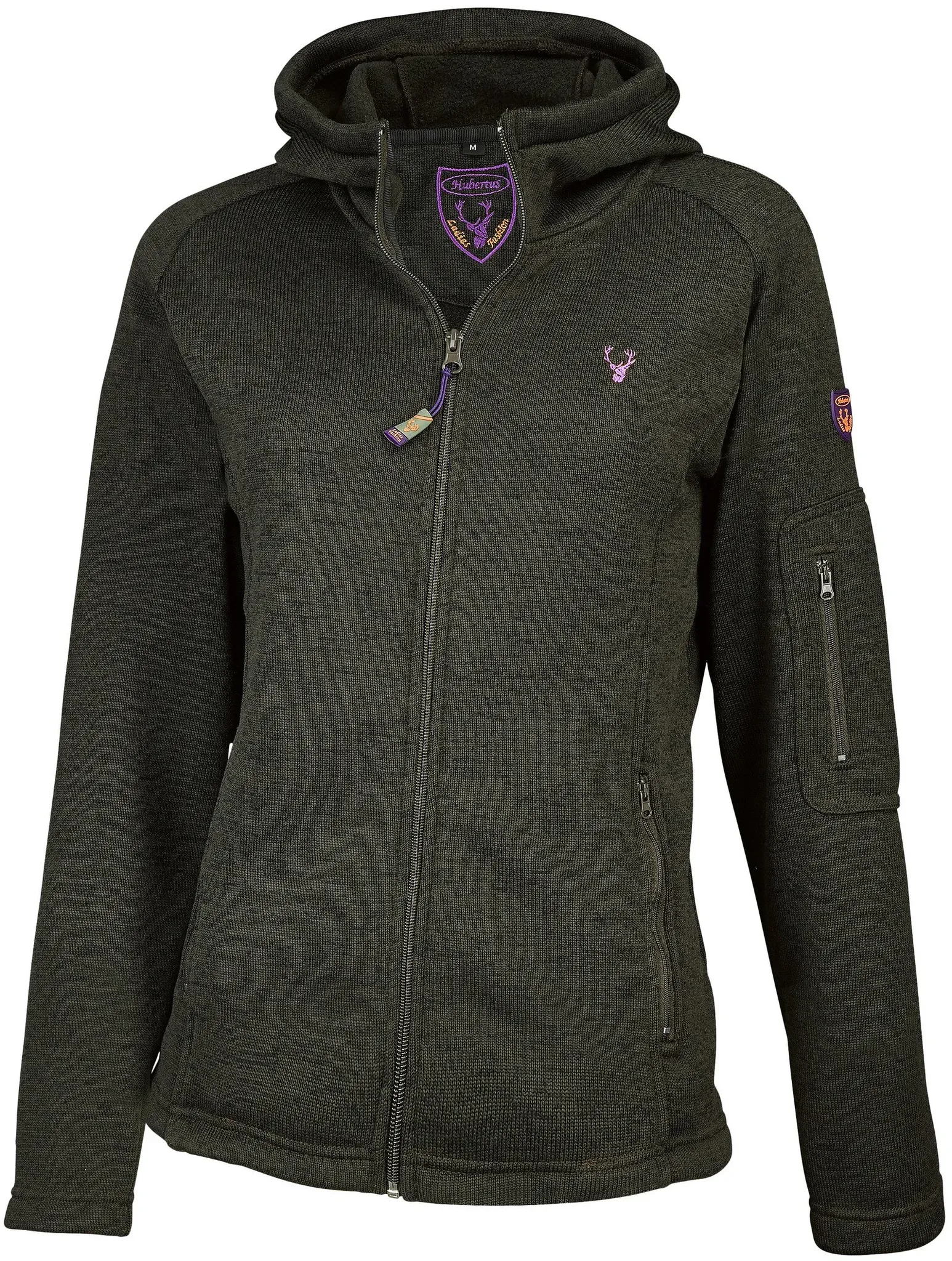Hubertus Damen-Strickfleecejacke, dunkeloliv, XXL