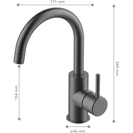 Lenz Moana Waschtischarmatur Graphit