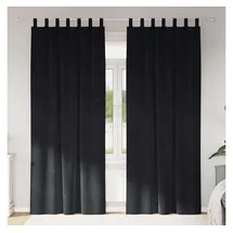 vidaXL Verdunkelungsvorhänge 2 pcs Schwarz 140 x 245 cm Samt