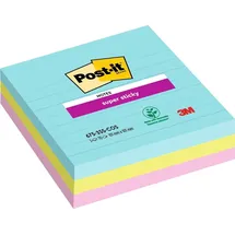 Post-it Super Sticky Miami Haftnotizen extrastark farbsortiert, 3 Blöcke