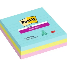 Post-it Super Sticky Miami Haftnotizen extrastark farbsortiert, 3 Blöcke
