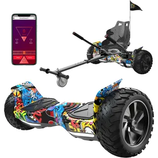 RCB Hoverboards SUV mit Sitz Hoverboards Off-Road, App-fähige Bluetooth Hoverboards, 8,5 '' Hummer + Hoverkart Go Kart für Self Balancing hoverboards, Geschenk für Kinder