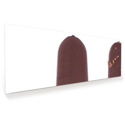 Primedeco Glasbild Wandbild Schokoladeneis mit Nüssen mit Aufhängung, Süsses braun 125 cm x 50 cm