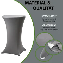 Trutzholm 2er Set Stehtischhusse Stretch 70cm anthrazit
