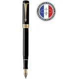 Parker Duofold Classic Black G.C., Feder F, Edelharzgehäuse, Schwarz 18-Karat-Goldfeder