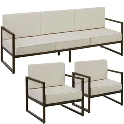 TECTAKE Garten-Loungeset Comosa für 5 Personen, XXL-Polsterung
