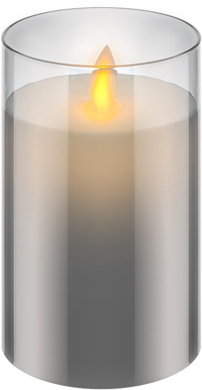 Goobay LED-Echtwachs-Kerze im Glas, 7,5 x 12,5 cm - wunderschöne und sichere Lichtlösung für viele Bereiche wie Haus und Loggia, Büros oder Schulen