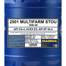 Mannol Multifarm STOU 2501 10W-30 20 l
