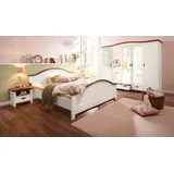 OTTO home Schlafzimmer-Set HOME AFFAIRE "Konrad" Schlafzimmermöbel-Sets weiß (weiß, kirschbaumfarben) Komplett-Schlafzimmer Komplettschlafzimmer Schlafzimmer mit 5-trg. Kleiderschrank, Bett 180200 cm und 2 Nachttischen