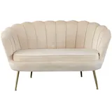 SalesFever 2-Sitzer Muschelsofa Samt Beige