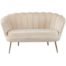 SalesFever 2-Sitzer Muschelsofa Samt Beige