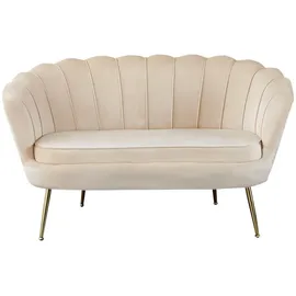 SalesFever 2-Sitzer Muschelsofa Samt Beige