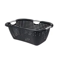 Spetebo Wäschekorb aus Kunststoff in schwarz - 60 x